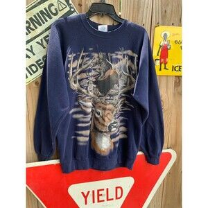 Vintage 80s Deers raglan sleeves Santa Fe Sweatshirt Size L